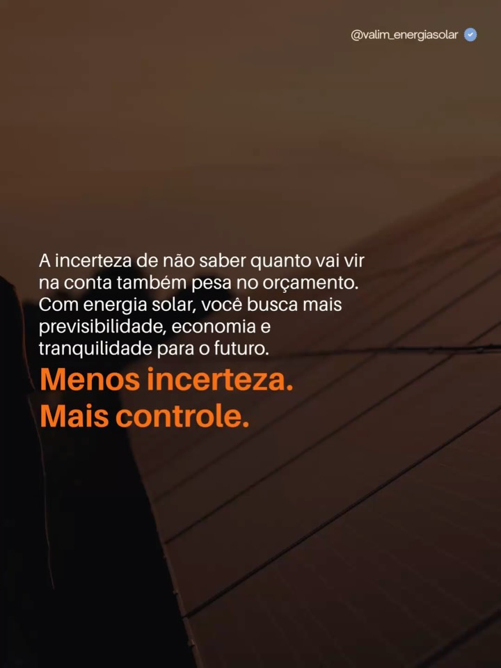 Publicação 4 do Instagram da Valim Energia Solar